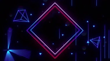 Yaratıcı arka plan dijital görsel animasyon. Başlıklarda, sunumlarda veya VJ kullanımında kullanmak için ideal döngüsüz renksiz geometrik patlayıcı etkisi görüntüsü. 