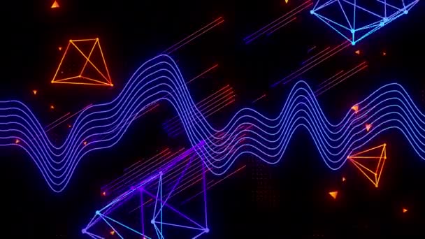 Креативный Фон Цифровой Визуальной Анимации Цикл Бесшовных Абстрактных Цветных Геометрических — стоковое видео