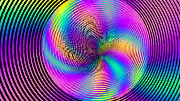 Färgad Torus Digital Visuell Animation Loopas Sömlös Abstrakt Färgad Geometrisk — Stockvideo