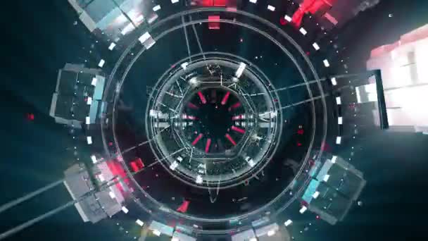 Цифровой Портал Цифровой Визуальной Анимации Цикл Бесшовных Абстрактных Цветных Геометрических — стоковое видео