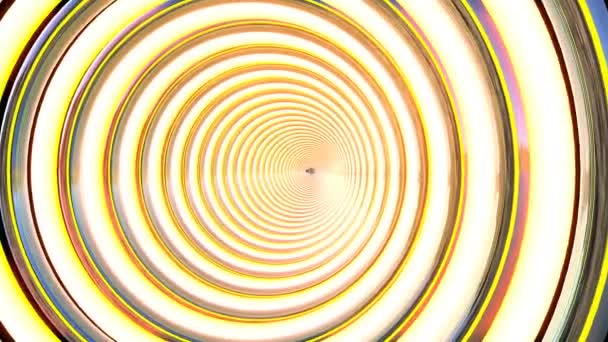 Solar Tunnel Digital Visual Animation Looped Seamless Abstract Colored Geometric — Stock Video
