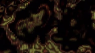 Altın disk dijital görsel animasyon. Başlıklarda, sunumlarda veya VJ kullanımında kullanmak için ideal döngüsüz renksiz geometrik patlayıcı etkisi görüntüsü. 