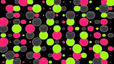 Somurtkan elmalı dijital görsel animasyon. Başlıklarda, sunumlarda veya VJ kullanımında kullanmak için ideal döngüsüz renksiz geometrik patlayıcı etkisi görüntüsü.  