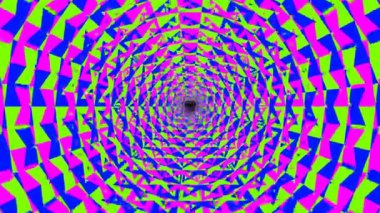 Radikal soyut dijital görsel animasyon. Başlıklarda, sunumlarda veya VJ kullanımında kullanmak için ideal döngüsüz renksiz geometrik patlayıcı etkisi görüntüsü. 
