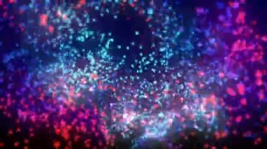 Evren dijital görsel animasyon şeklinde. Başlıklarda, sunumlarda veya VJ kullanımında kullanmak için ideal döngüsüz renksiz geometrik patlayıcı etkisi görüntüsü. 