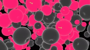 Somurtkan elmalı dijital görsel animasyon. Başlıklarda, sunumlarda veya VJ kullanımında kullanmak için ideal döngüsüz renksiz geometrik patlayıcı etkisi görüntüsü.  