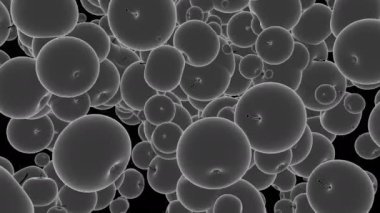 Somurtkan elmalı dijital görsel animasyon. Başlıklarda, sunumlarda veya VJ kullanımında kullanmak için ideal döngüsüz renksiz geometrik patlayıcı etkisi görüntüsü.  