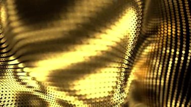 Altın disk dijital görsel animasyon. Başlıklarda, sunumlarda veya VJ kullanımında kullanmak için ideal döngüsüz renksiz geometrik patlayıcı etkisi görüntüsü. 