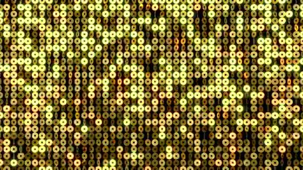 Gold Disc Digital Visual Animation Looped Seamless Abstract Colored Geometric — Stock Video