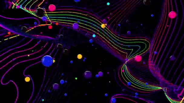 Абстрактные Потоки Цифровой Визуальной Анимации Цикл Бесшовных Абстрактных Цветных Геометрических — стоковое видео
