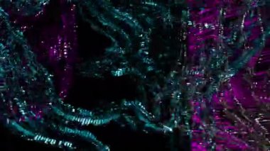 Dijital sıvı dijital görsel animasyon. Başlıklarda, sunumlarda veya VJ kullanımında kullanmak için ideal döngüsüz renksiz geometrik patlayıcı etkisi görüntüsü. 