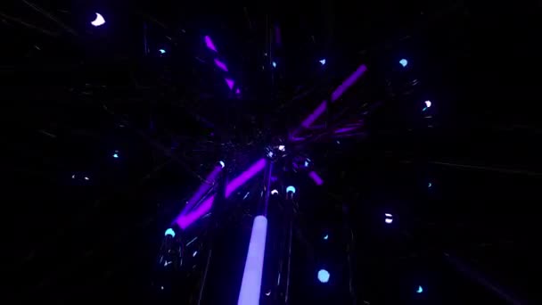 Neon Crystal Digital Visual Animation Looped Seamless Abstract Colored Geometric — Stock Video
