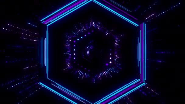 Цифровая Визуальная Анимация Неоновой Базы Цикл Бесшовных Абстрактных Цветных Геометрических — стоковое видео