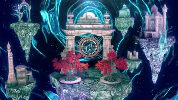 Fantasy Világ Digitális Vizuális Animáció Looped Zökkenőmentes Absztrakt Színes Geometriai — Stock videók