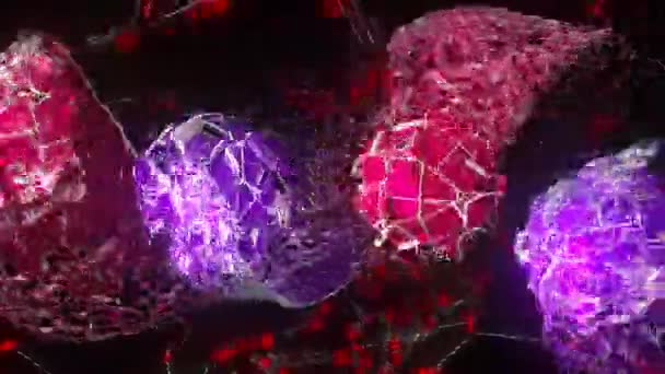 Цифрова Рідка Цифрова Візуальна Анімація Петлі Безшовні Абстрактні Геометричні Вибуховий — стокове відео