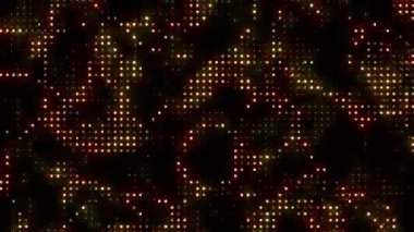 Piksel gürültüsü dijital görsel animasyon. Başlıklarda, sunumlarda veya VJ kullanımında kullanmak için ideal döngüsüz renksiz geometrik patlayıcı etkisi görüntüsü. 