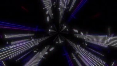 Web titreşimli dijital görsel animasyon. Başlıklarda, sunumlarda veya VJ kullanımında kullanmak için ideal döngüsüz renksiz geometrik patlayıcı etkisi görüntüsü. 