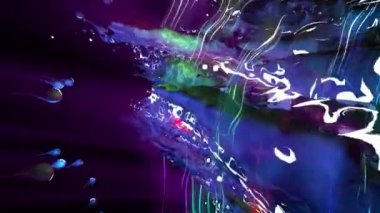 Renkli jet dijital görsel animasyon. Başlıklarda, sunumlarda veya VJ kullanımında kullanmak için ideal döngüsüz renksiz geometrik patlayıcı etkisi görüntüsü. 