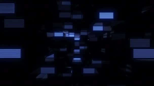 Neon Patronen Digitale Visuele Animatie Naadloze Abstracte Gekleurde Geometrische Explosieve — Stockvideo