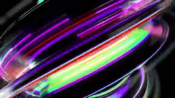 Neon Spiraal Digitale Visuele Animatie Naadloze Abstracte Gekleurde Geometrische Explosieve — Stockvideo