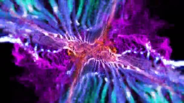 Universo Mesh Animação Visual Digital Imagens Efeito Explosivo Geométrico Colorido — Vídeo de Stock