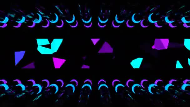 Cyfrowa Animacja Wizualna Pętli Neonowej Pętla Bezszwowa Abstrakcyjna Geometryczny Efekt — Wideo stockowe