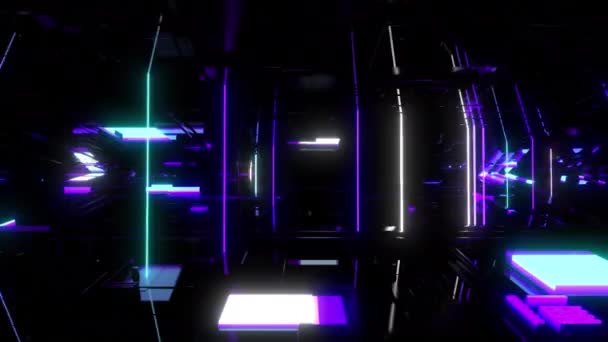 Neon Sticks Animation Visuelle Numérique Images Abstraites Effet Explosif Géométrique — Video