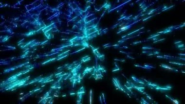 Dalga çizgileri dijital görsel animasyon. Başlıklarda, sunumlarda veya VJ kullanımında kullanmak için ideal döngüsüz renksiz geometrik patlayıcı etkisi görüntüsü. 