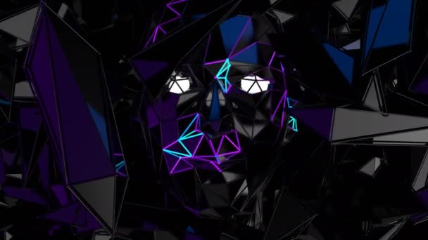 Wewnętrzna Cyfrowa Animacja Wizualna Neonów Pętla Bezszwowa Abstrakcyjna Geometryczny Efekt — Wideo stockowe