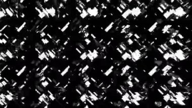 Tekno parıltılı dijital görsel animasyon. Başlıklarda, sunumlarda veya VJ kullanımında kullanmak için ideal döngüsüz renksiz geometrik patlayıcı etkisi görüntüsü. 