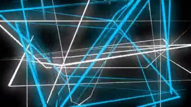 Kozmik ışıltılı dijital görsel animasyon. Başlıklarda, sunumlarda veya VJ kullanımında kullanmak için ideal döngüsüz renksiz geometrik patlayıcı etkisi görüntüsü. 