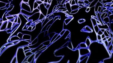 Hücre dalgası dijital görsel animasyon. Başlıklarda, sunumlarda veya VJ kullanımında kullanmak için ideal döngüsüz renksiz geometrik patlayıcı etkisi görüntüsü. 