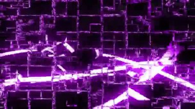 Parlak arka plan dijital görsel animasyon. Başlıklarda, sunumlarda veya VJ kullanımında kullanmak için ideal döngüsüz renksiz geometrik patlayıcı etkisi görüntüsü. 