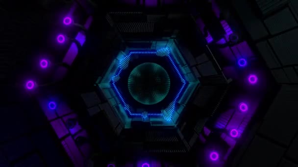 Звуковой Коллайдер Цифровой Визуальной Анимации Цикл Бесшовных Абстрактных Цветных Геометрических — стоковое видео