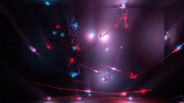 Sterren Volgen Digitale Visuele Animatie Naadloze Abstracte Gekleurde Geometrische Explosieve — Stockvideo