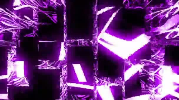 Glanzende Achtergrond Digitale Visuele Animatie Naadloze Abstracte Gekleurde Geometrische Explosieve — Stockvideo