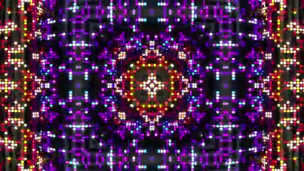 Светодиодные Цвета Цифровой Визуальной Анимации Цикл Бесшовных Абстрактных Цветных Геометрических — стоковое видео