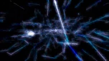 İzleme hattı dijital görsel animasyon. Başlıklarda, sunumlarda veya VJ kullanımında kullanmak için ideal döngüsüz renksiz geometrik patlayıcı etkisi görüntüsü. 