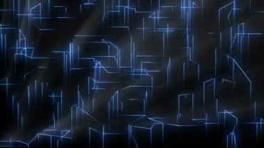 İzleme hattı dijital görsel animasyon. Başlıklarda, sunumlarda veya VJ kullanımında kullanmak için ideal döngüsüz renksiz geometrik patlayıcı etkisi görüntüsü. 