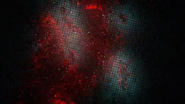 Digital Visuell Simulering Partikelkollision Loopas Sömlös Abstrakt Färgad Geometrisk Explosiv — Stockvideo