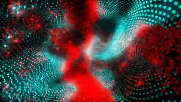 Deeltjesbotsing Digitale Visuele Animatie Naadloze Abstracte Gekleurde Geometrische Explosieve Effectbeelden — Stockvideo