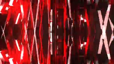 Kırmızı parıldayan dijital görsel animasyon. Başlıklarda, sunumlarda veya VJ kullanımında kullanmak için ideal döngüsüz renksiz geometrik patlayıcı etkisi görüntüsü. 
