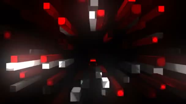 Rot Glühende Digitale Visuelle Animation Nahtlose Abstrakte Farbige Geometrische Effekte — Stockvideo