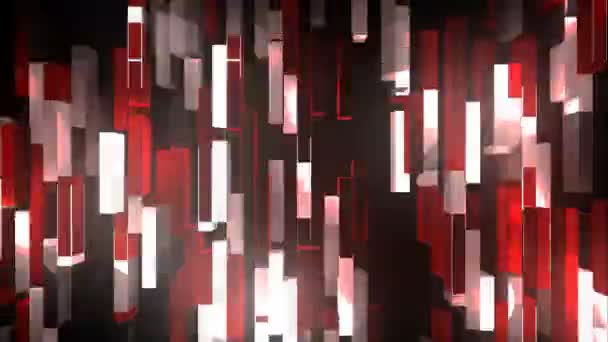 Röd Glödande Digital Visuell Animation Loopas Sömlös Abstrakt Färgad Geometrisk — Stockvideo