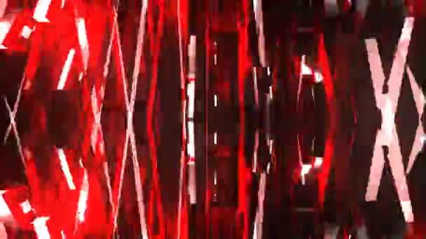 Animation Visuelle Numérique Lumineuse Rouge Images Abstraites Effet Explosif Géométrique — Video