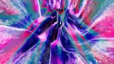 Cosmo Tüneli dijital görsel animasyonu. Başlıklarda, sunumlarda veya VJ kullanımında kullanmak için ideal döngüsüz renksiz geometrik patlayıcı etkisi görüntüsü. 