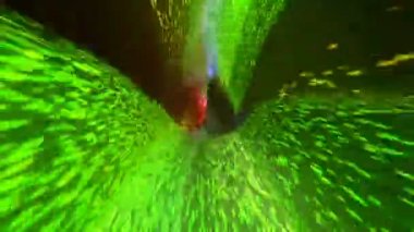 Cosmo Tüneli dijital görsel animasyonu. Başlıklarda, sunumlarda veya VJ kullanımında kullanmak için ideal döngüsüz renksiz geometrik patlayıcı etkisi görüntüsü. 