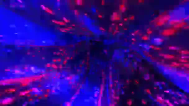 コスモトンネルデジタルビジュアルアニメーション タイトル プレゼンテーション Vj使用に理想的なシームレスな抽象色の幾何学的爆発効果映像をループ — ストック動画