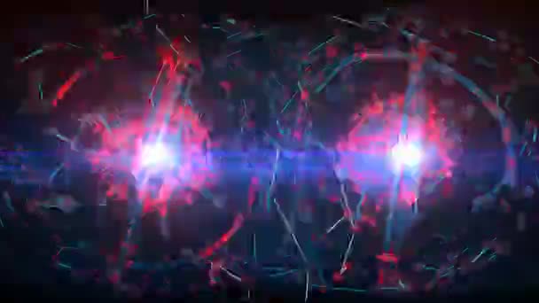 Ruimte Glans Digitale Visuele Animatie Naadloze Abstracte Gekleurde Geometrische Explosieve — Stockvideo