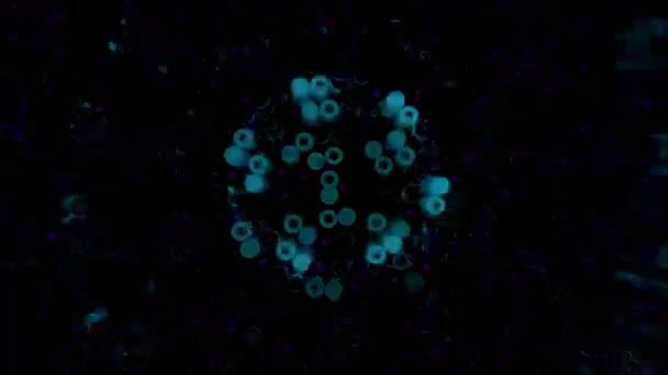 Великі Неонові Пікселі Цифрова Візуальна Анімація Петлі Безшовні Абстрактні Геометричні — стокове відео